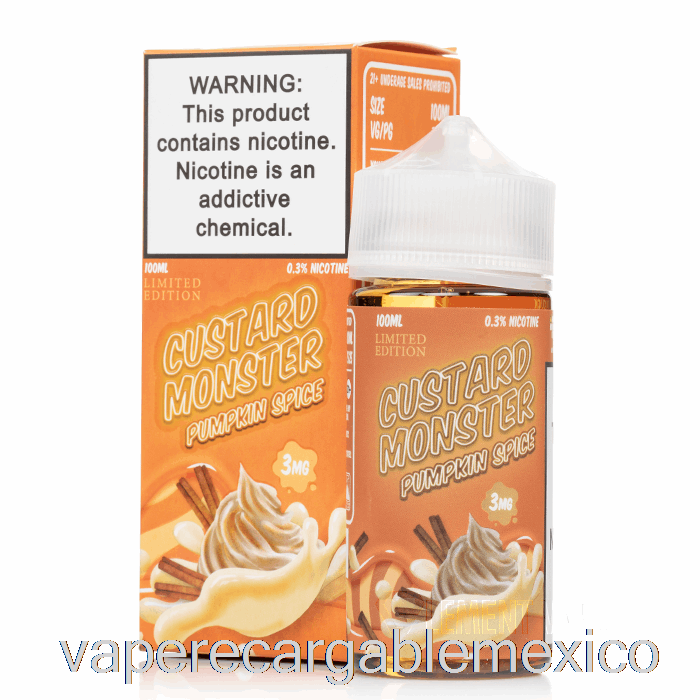 Vape Recargable Pumpkin Spice - Custard Monster - 100ml 0mg